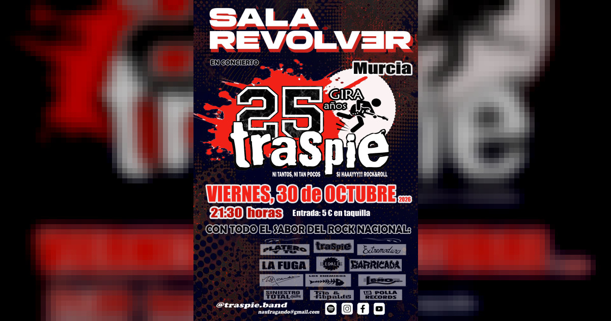 Cartel del concierto de TRASPIÉ en SALA REVOLVER