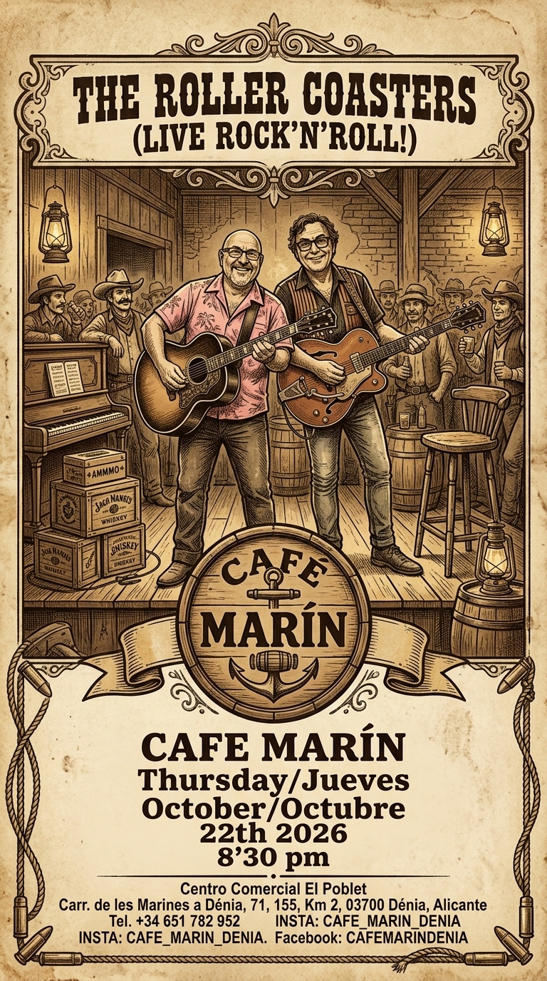 Poster del evento en Cafe Marin